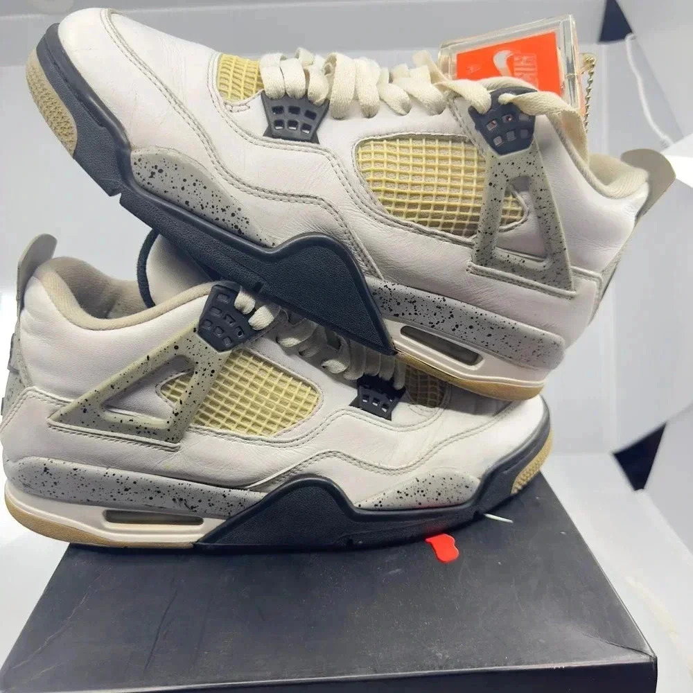 Nike Mens Air Jordan 4 Retro OG Basketball Shoes White/Black Size 9.5 840606-192 - Picture 9 of 9